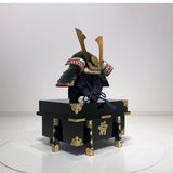 【O-037-K】Dark blue thread laced large-sleeved black two-piece cuirass armor (helmet only)：紺糸威大袖黒二枚胴具足（兜のみ）