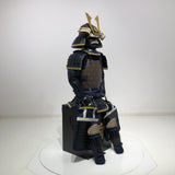【O-046】Navy Blue Thread Laced Rusted Iron Dome Riveted Two-Piece Cuirass Armor：紺糸威鉄錆笠鋲二枚胴具足