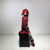 【O-061】Deep navy blue thread laced red barrel shoulder guards two-piece cuirass armor：濃紺糸威赤桶側二枚胴具足