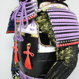 【O-040】Purple Thread Laced Flat Angle Side Crest Two-Piece Cuirass Armor：紫糸威平角脇立ニ枚胴具足