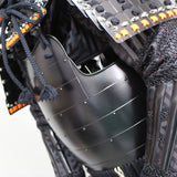 【O-049】Black Thread Laced Black Matte Riveted Two-Piece Cuirass Armor (Igaboshi Helmet)：黒糸威黒艶消鋲綴二枚胴具足（厳星兜）