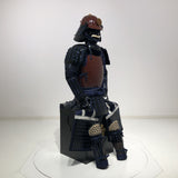 【O-059】Deep navy blue thread laced brown barrel shoulder guards two-piece cuirass armor：●濃紺糸威茶桶側二枚胴具足
