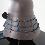 【O-053-K】Navy Blue Thread Laced Iron Rusted Kasa Riveted Two-piece Dou Armor (Atamagata) (Helmet Only)：紺糸威鉄錆笠鋲二枚胴具足（頭形）（兜のみ）