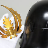 【O-066-K】Dark blue thread laced riveted head-shaped two-piece cuirass armor with matte lacquer finish (helmet only)紺糸威鋲綴頭形二枚胴具足（艶消塗）（兜のみ）