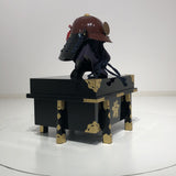 【O-059-K】Deep navy blue thread laced brown barrel shoulder guards two-piece cuirass armor (helmet only)：濃紺糸威茶桶側二枚胴具足（兜のみ）