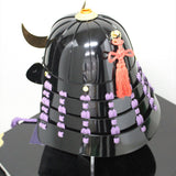 【O-056-K】Purple thread laced black chest guard two-piece cuirass armor (helmet only)：紫糸威黒胸取二枚胴具足（兜のみ）