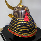 【O-020-K】Deep navy blue thread laced sewn extended two-piece cuirass armor (helmet only)：紺糸縫延二枚胴（兜のみ）