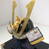 【O-024-K】Deep navy blue thread laced Buddha two-piece cuirass armor (helmet only)：紺糸威仏ニ枚胴（兜のみ）
