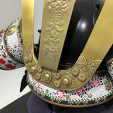 【O-047-K】Deep navy blue thread laced Iyo-style plain lacing two-piece cuirass armor (helmet only)：濃紺糸威伊予素懸二枚胴具足（兜のみ）