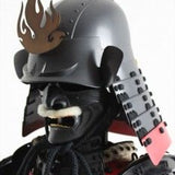 【O-067】Black thread laced Yamatomune shoulder plates two-piece cuirass armor：黒糸威山道頭札二枚胴具足