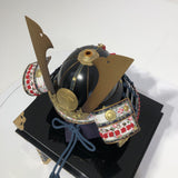 【O-037-K】Dark blue thread laced large-sleeved black two-piece cuirass armor (helmet only)：紺糸威大袖黒二枚胴具足（兜のみ）