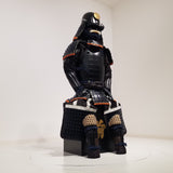 【O-050】Navy Blue Thread Laced Black Matte Riveted Two-Piece Cuirass Armor (Zunari-style Helmet)：紺糸威黒艶消鋲綴二枚胴具足（頭形兜）