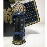 【O-037】Navy Blue Thread Laced Large Sleeved Black Two-Piece Cuirass Armor：紺糸威大袖黒二枚胴具足