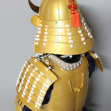 【O-073】White thread laced gold lacquered barrel shoulder guards two-piece cuirass armor：白糸威金塗桶側二枚胴具足