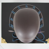 【O-053-K】Navy Blue Thread Laced Iron Rusted Kasa Riveted Two-piece Dou Armor (Atamagata) (Helmet Only)：紺糸威鉄錆笠鋲二枚胴具足（頭形）（兜のみ）