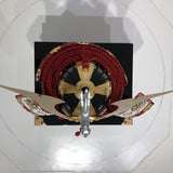 【O-003-K】Red thread laced large plate ō-yoroi armor (helmet only)：赤糸威本大札大鎧（兜のみ）
