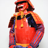 【O-060】Scarlet Thread Laced Red Okegawa Two-Piece Cuirass Armor：緋糸威赤桶側二枚胴具足
