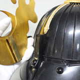【O-016-K】Black thread laced modern small plate two-piece cuirass armor (helmet only)：黒糸威当世小札二枚胴（兜のみ）