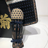 【O-047】Deep navy blue thread laced Iyo-style simple tied two-piece cuirass armor with matte lacquer finish：濃紺糸威伊予素懸二枚胴具足(艶消塗)