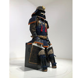 【O-015】Dark Navy Blue Thread Laced Contemporary Small Plate Two-Piece Cuirass Armor：濃紺糸威当世小札二枚胴具足