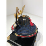 【O-013-K】Deep navy blue thread laced fur pull two-piece cuirass armor (helmet only)：紺糸威毛引二枚胴（兜のみ）