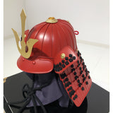 【O-033-K】Black thread laced Iyo-style waist-guard two-piece cuirass armor (aged finish) (helmet only)：黒糸威伊予腰取二枚胴具足（時代仕上げ）（兜のみ）