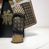 【O-069】Black thread laced chest-fastened ridge two-piece cuirass armor：黒糸威胸取鎬二枚胴具足