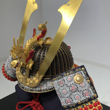 【O-006-K】Gold small plate laced scarlet two-piece cuirass armor (helmet only)：金小札緋威二枚胴（兜のみ）