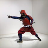 【O-076】Red lacquered armor with dark blue lacing two-plate cuirass, Jidai Festival set：濃紺糸威赤桶側二枚胴　時代祭りセット