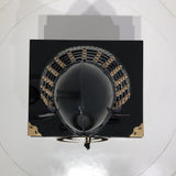 【O-023-K】Woodpecker thread laced vertical joined two-piece cuirass armor (helmet only)： 啄木糸威縦矧二枚胴（兜のみ）