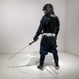 【O-075】Dark blue lacing black lacquered two-plate cuirass Jidai Festival set：濃紺糸威黒桶側二枚胴　時代祭りセット