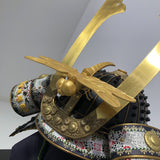 【O-027-K】Yomogi thread laced diamond laced two-piece cuirass armor (helmet only)：蓬糸威菱綴二枚胴具足（兜のみ）