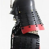 【O-067】Black thread laced Yamatomune shoulder plates two-piece cuirass armor：黒糸威山道頭札二枚胴具足