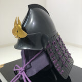 【O-021-K】Purple thread laced Iyo two-piece cuirass armor (helmet only)：紫糸威伊予二枚胴（兜のみ）