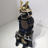 【O-046】Navy Blue Thread Laced Rusted Iron Dome Riveted Two-Piece Cuirass Armor：紺糸威鉄錆笠鋲二枚胴具足