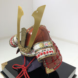 【O-038-K】Red thread laced large-sleeved red two-piece cuirass armor (helmet only)：赤糸威大袖赤二枚胴具足（兜のみ）