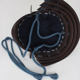 【O-053-K】Navy Blue Thread Laced Iron Rusted Kasa Riveted Two-piece Dou Armor (Atamagata) (Helmet Only)：紺糸威鉄錆笠鋲二枚胴具足（頭形）（兜のみ）