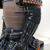 【O-045】Navy Blue Thread Laced Rusted Iron Riveted Two-Piece Cuirass Armor：紺糸威鉄錆鋲綴二枚胴具足