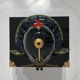 【O-044-K】Deep navy blue thread laced yomogi diamond laced two-piece cuirass armor (helmet only)：紺糸威蓬菱綴二枚胴具足（兜のみ）