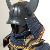 【O-029】Dark Navy Blue Thread Laced Gold Kara Two-Piece Cuirass Armor：濃紺糸威金唐二枚胴具足