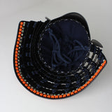 【O-052-K】Navy Blue Thread Laced Black Matte Finish Riveted Two-piece Dou Armor (Shiigata) (Helmet Only)：紺糸威黒艶消鋲綴二枚胴具足（椎形）（兜のみ）