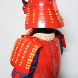 【O-060】Scarlet Thread Laced Red Okegawa Two-Piece Cuirass Armor：緋糸威赤桶側二枚胴具足