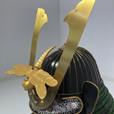 【O-019-K】Ancient yomogi thread laced small plate two-piece cuirass armor (helmet only)：古代蓬糸威小札二枚胴（兜のみ）