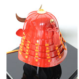 【O-060-K】Scarlet thread laced red barrel shoulder guards two-piece cuirass armor (helmet only)：緋糸威赤桶側二枚胴具足（兜のみ）