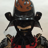 【O-067】Black thread laced Yamatomune shoulder plates two-piece cuirass armor：黒糸威山道頭札二枚胴具足